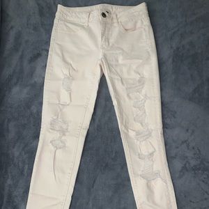 American Eagle ripped white jeans